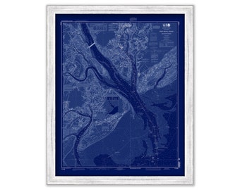 St HELENA and HILTON HEAD Island, South Carolina  -   2013 Nautical Chart Blueprint