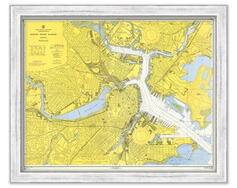 BOSTON INNER HARBOR, Massachusetts - 1954 Nautical Chart