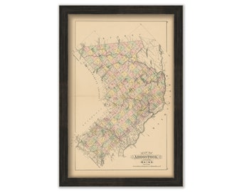 AROOSTOOK County, Maine 1890 Map, Replica or GENUINE ORIGINAL