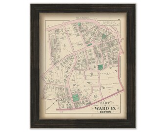 ROXBURY, Massachusetts 1873 Map, Vol. 2 Plate P  - Replica or GENUINE ORIGINAL