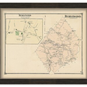 Town of BURLINGTON, Massachusetts 1870 Map
