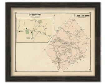 Town of BURLINGTON, Massachusetts 1870 Map
