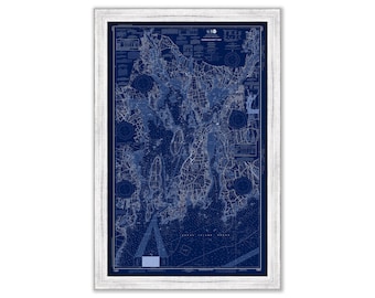 NARRAGANSETT BAY, Rhode Island - Blueprint Nautical Chart by NOAA 2018