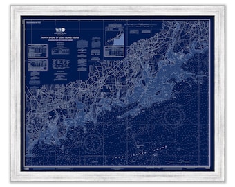 STAMFORD, NORWALK and SAUGATUCK, Connecticut - Nautical Chart Blueprint published in 2016