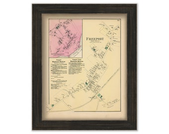 FREEPORT, Maine 1871 Map, Replica or Genuine ORIGINAL