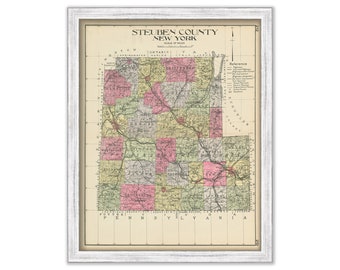 STEUBEN County, New York 1912 Map, Replica or GENUINE ORIGINAL