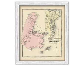ROCKPORT, Massachusetts 1872 Map - Replica or Genuine ORIGINAL