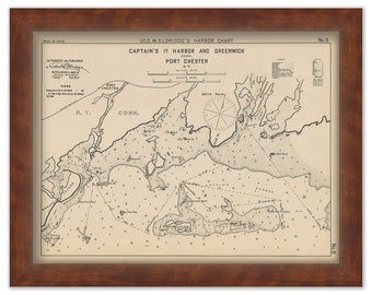 Greenwich and Port Chester - Nautical Chart by George W. Eldridge 1901