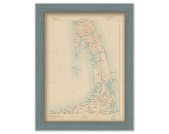 WELLFLEET, TRURO and EASTHAM, Massachusetts 1890 - Topographic Map - Replica and Genuine Original