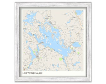 LAKE WINNIPESAUKEE, New Hampshire -  Map Poster