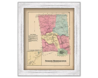 NORTH MIDDLETON, Pennsylvania 1872 Map - Replica or Genuine ORIGINAL