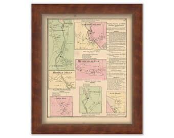 GRANITEVILLE, Rhode Island 1870 Map