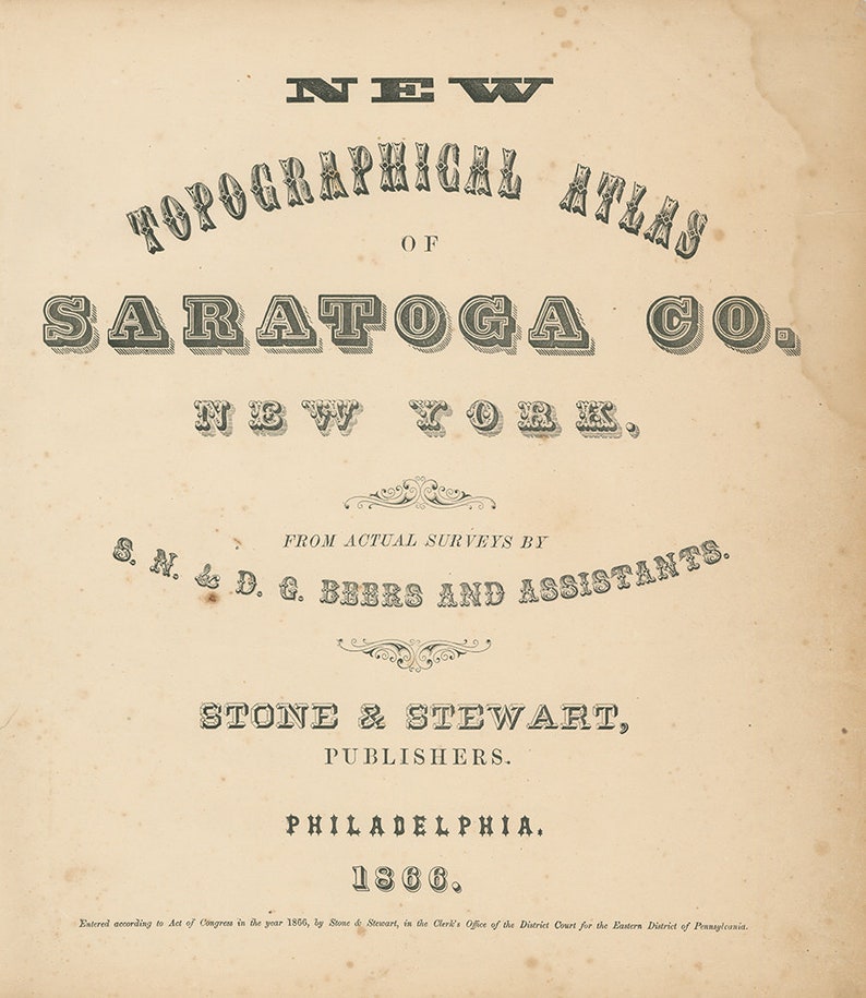 HADLEY New York 1866 Map Replica or GENUINE ORIGINAL Etsy