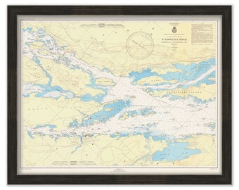 SAINT LAWRENCE RIVER, New York - The Thousand Islands 1945 Nautical Chart