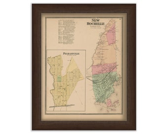 Town of NEW ROCHELLE, New York 1868 Map