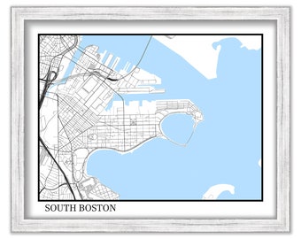 SOUTH BOSTON, Massachusetts - Contemporary Map Poster