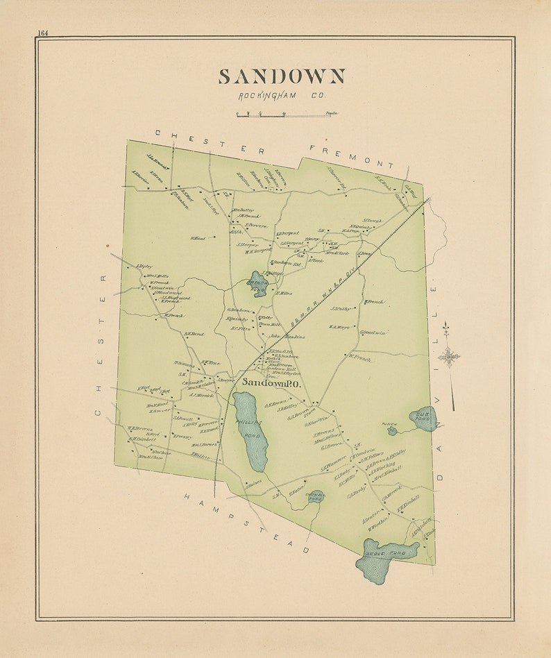 SANDOWN New Hampshire 1892 Map Etsy