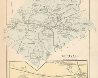 CONCORD, Massachusetts 1875 Map - Replica or Genuine ORIGINAL