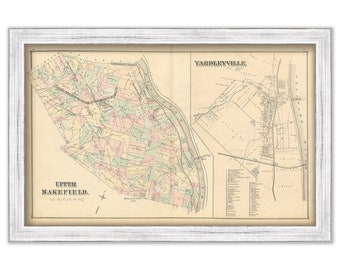 UPPER MAKEFIELD and YARDLEYVILLE, Pennsylvania  - 1876 Map
