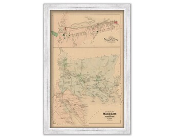 MARION and WAREHAM, Massachusetts 1879 Map - Replica or Genuine ORIGINAL