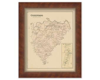 CONEWAGO, Pennsylvania 1876 Map - Replica or Genuine ORIGINAL