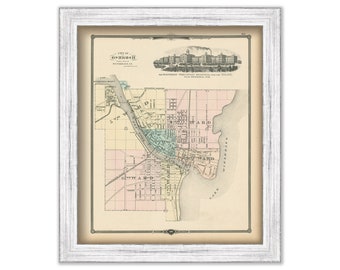 OSHKOSH, Wisconsin 1878 Map, Replica or Genuine Original