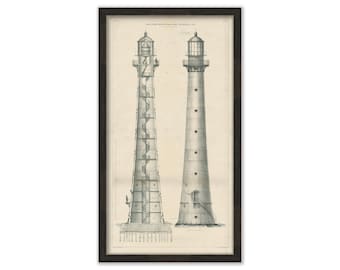 CAPE CANAVERAL LIGHTHOUSE, Florida  - Drawing and Plan of the Lighthouse as it was in 1868.