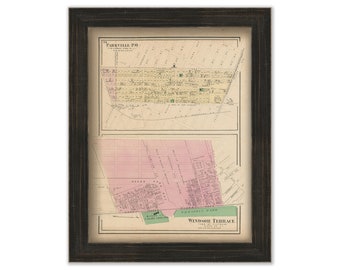 Windsor Terrace, Brooklyn, New York 1873 Map, Replica and GENUINE ORIGINAL