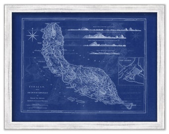 CURACOA -  1775 Nautical Chart Blueprint