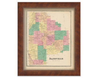 DANSVILLE, New York 1873 Map, Replica or Genuine ORIGINAL