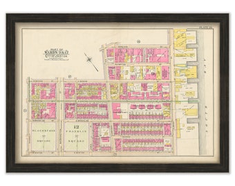 BOSTON 1902 Map, Plate 26, South End, Blackstone Sq, Franklin Sq