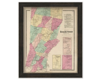 STAMFORD, Connecticut Map 1867