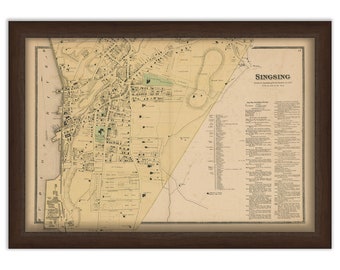 Village of SINGSING, New York 1868 Map