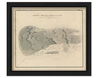 MATINICUS ROCK LIGHTHOUSE, Maine - Sketch of Ledge and Position of Lighthouse in 1857