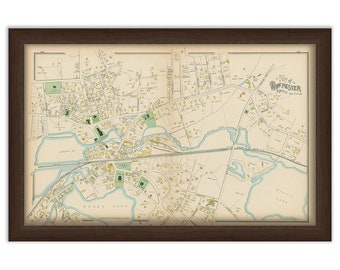 WINCHESTER, Massachusetts 1889 Map - Replica or Genuine ORIGINAL
