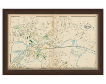 WINCHESTER, Massachusetts 1889 Map - Replica or Genuine ORIGINAL