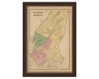 WEST FARMS and MORRISANIA, New York 1868 Map