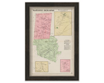 Towns of WESTHAMPTON and SOUTHAMPTON, Massachusetts 1873 Map