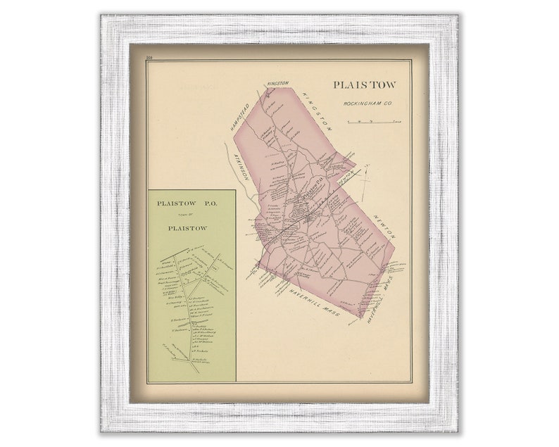 PLAISTOW, New Hampshire 1892 Map image 1