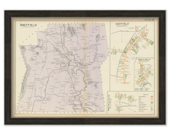 SHEFFIELD, Massachusetts 1904 Map - Replica or Genuine ORIGINAL