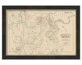 DORCHESTER, Boston, Massachusetts 1882 Map - Replica or Genuine ORIGINAL -  Fields Corner