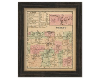 SHELBY, New York 1875 Map, Replica or Genuine Original