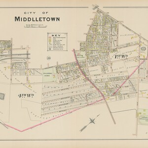 MIDDLETOWN, New York 1903 Map - Replica or Genuine Original - Etsy