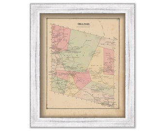 Town of ORANGE, Vermont 1877 Map - Replica or Genuine ORIGINAL