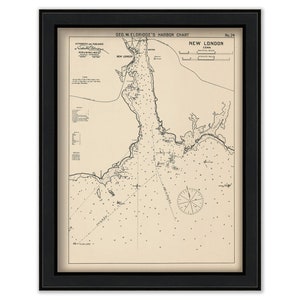 New London, Connecticut - Nautical Chart by George W. Eldridge 1901