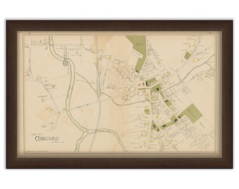 CONCORD, Massachusetts 1889 Map - Replica or Genuine ORIGINAL