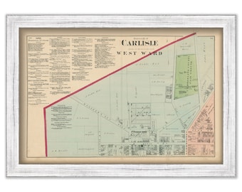 CARLISLE, Pennsylvania 1872 Map - Replica or Genuine ORIGINAL