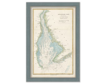 DELAWARE BAY, Delaware and New Jersey -  1854 Nautical Chart