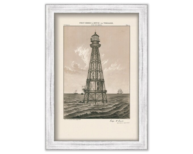 TIMBALIER ISLAND LIGHTHOUSE, Louisiana  - Drawing of the Lighthouse as it was in 1871.