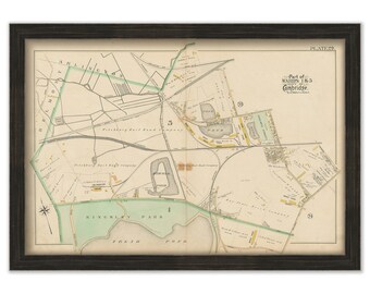 CAMBRIDGE, Massachusetts 1894 Plate 29, Alewife/Cambridge Highlands